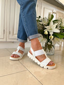 Heavenly Feet 'Ritz' Sandal - White & Silver