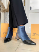 Dancing Matilda 014 Acrobat Velvet & Snake Boot - Livid Blue, Black & Snake