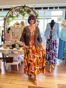 Maeve Maxi Dress - Orange & Green