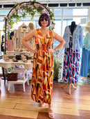 Maeve Maxi Dress - Orange & Green
