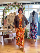 Maeve Maxi Dress - Orange & Green