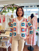 Nessa Crochet Cardi - Vibrant