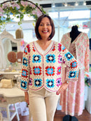 Nessa Crochet Cardi - Vibrant