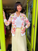 Eloise Floral Bomber Jacket - Cream