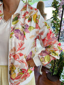 Eloise Floral Bomber Jacket - Cream