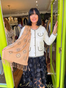 Natasha Printed Shawl - Camel