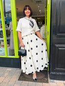 Brigitta Polka Dot Skirt - Cream