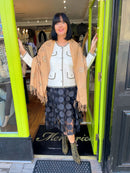 Natasha Printed Shawl - Camel