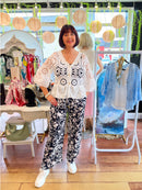 Laurena Crochet Peplum Cardi - White