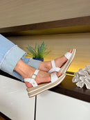 Patrizio Alatri Bianco Wedged Sandal - White