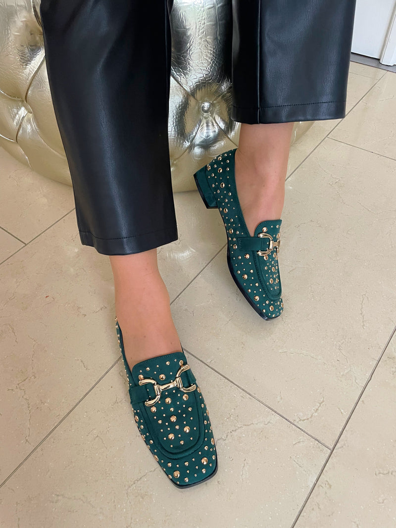 Kate Appleby "Peniston" Emerald Studded Loafer