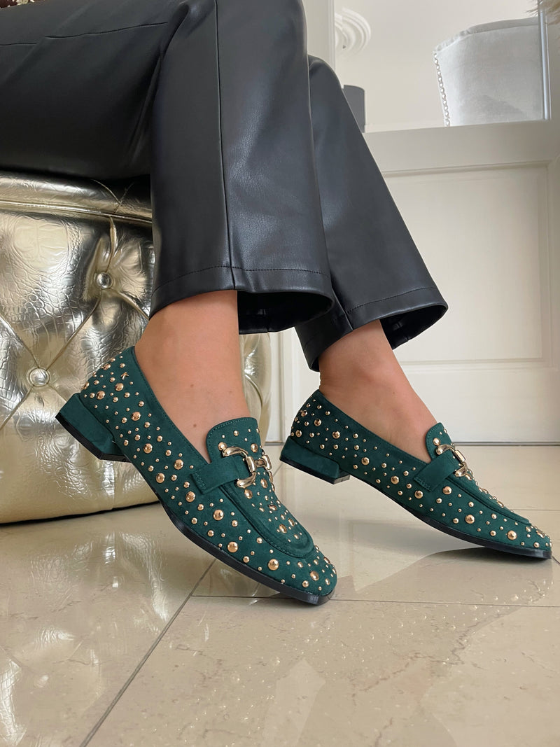 Kate Appleby "Peniston" Emerald Studded Loafer