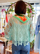 Mallory Crochet Cape Top - Mint