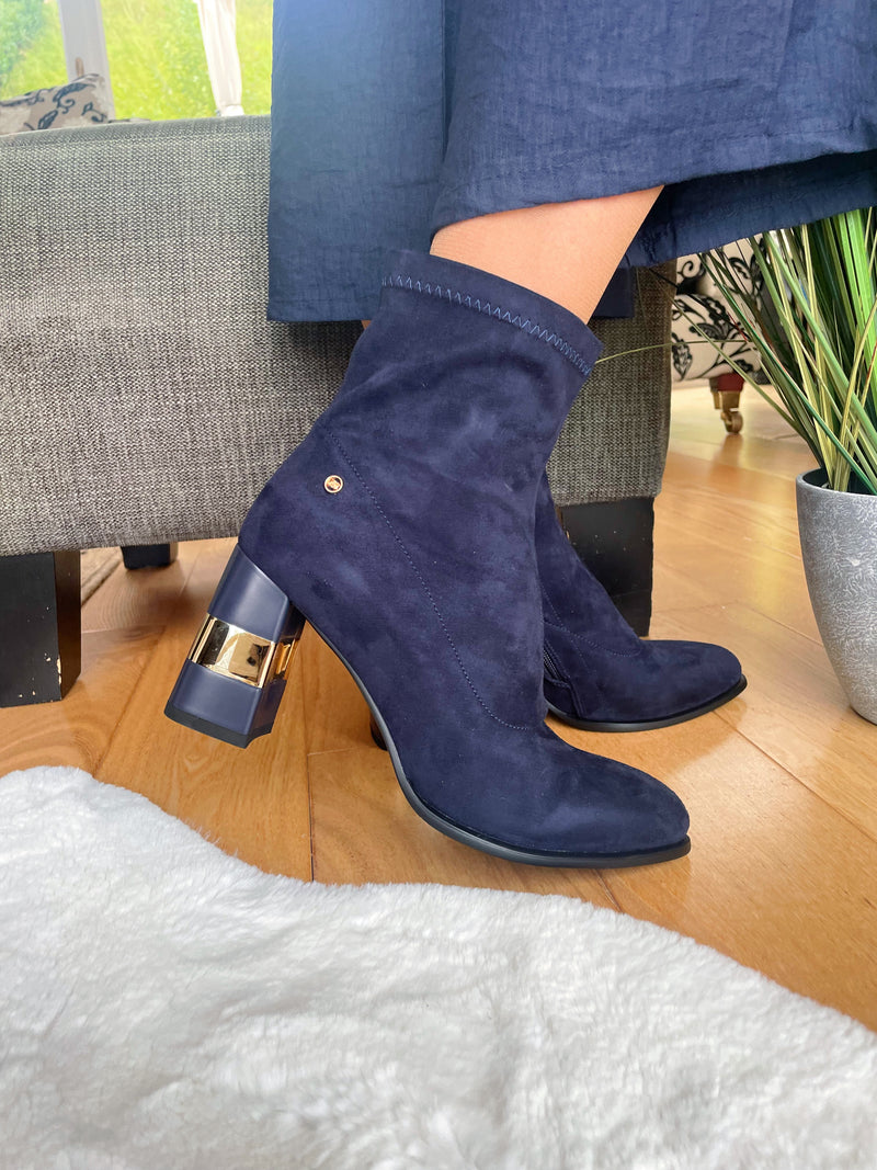 Zanni & Co Navy Sock Boot Cobalt