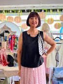 Marley Cami with Pearl Scarf - Black