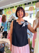 Marley Cami with Pearl Scarf - Black