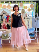 Marley Cami with Pearl Scarf - Black