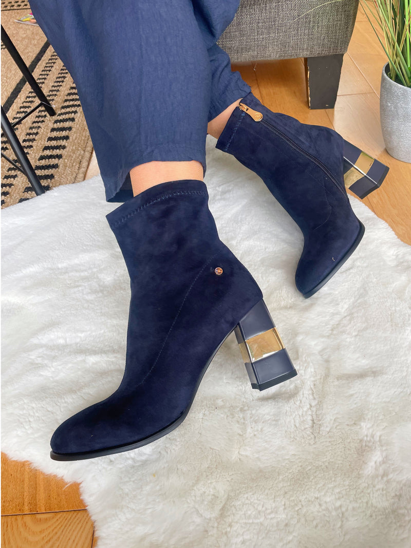 Zanni & Co Navy Sock Boot Cobalt