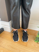 XTI Black Tweed Vegan Comfort Tech Trainers 143379