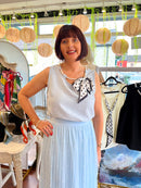 Marley Cami with Pearl Scarf - Blue