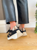 XTI Black Tweed Vegan Comfort Tech Trainers 143379