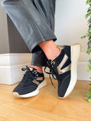 XTI Black Tweed Vegan Comfort Tech Trainers 143379