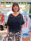 Jody Crochet Cape Top - Black