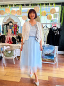 Marley Cami with Pearl Scarf - Blue
