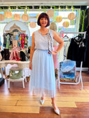 Marley Cami with Pearl Scarf - Blue