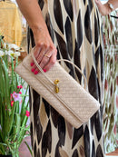 Jenny Woven Rectangle Bag - Cream