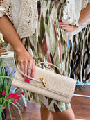Jenny Woven Rectangle Bag - Cream