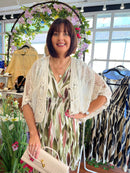 *PRE ORDER* Lacy Pearl Crochet Knit Cape Cardi  - Cream