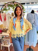 Appleby Floral Neck Scarf - Blue & Orange