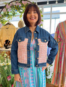 Margaux Tweed & Denim Jacket - Pink