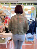 Bromely Crochet Cape Knit Cardi  - Khaki