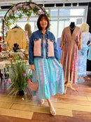 Poppy Woven Saddle Bag - Pink