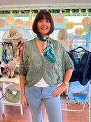 Bromely Crochet Cape Knit Cardi  - Khaki