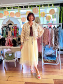 Vivian Polka Dot Bomber Jacket - Lemon & Mocha