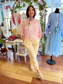 Mallory Crochet Cape Top - Pink