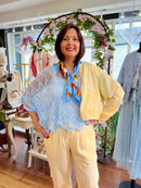 Appleby Floral Neck Scarf - Blue & Orange