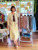 Vivian Polka Dot Bomber Jacket - Lemon & Mocha