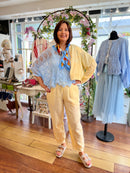 Appleby Floral Neck Scarf - Blue & Orange