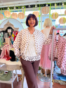 Vivian Polka Dot Bomber Jacket - Cream & Mocha