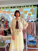 Vivian Polka Dot Bomber Jacket - Lemon & Mocha
