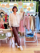 Vivian Polka Dot Bomber Jacket - Cream & Mocha