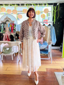 Vivian Polka Dot Bomber Jacket - Mocha & Cream