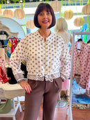 Vivian Polka Dot Bomber Jacket - Cream & Mocha