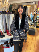 Isabel Cape Shawl With Pockets - Black