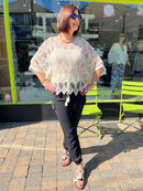 Mallory Crochet Cape Top - Cream