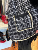 Isabel Cape Shawl With Pockets - Black